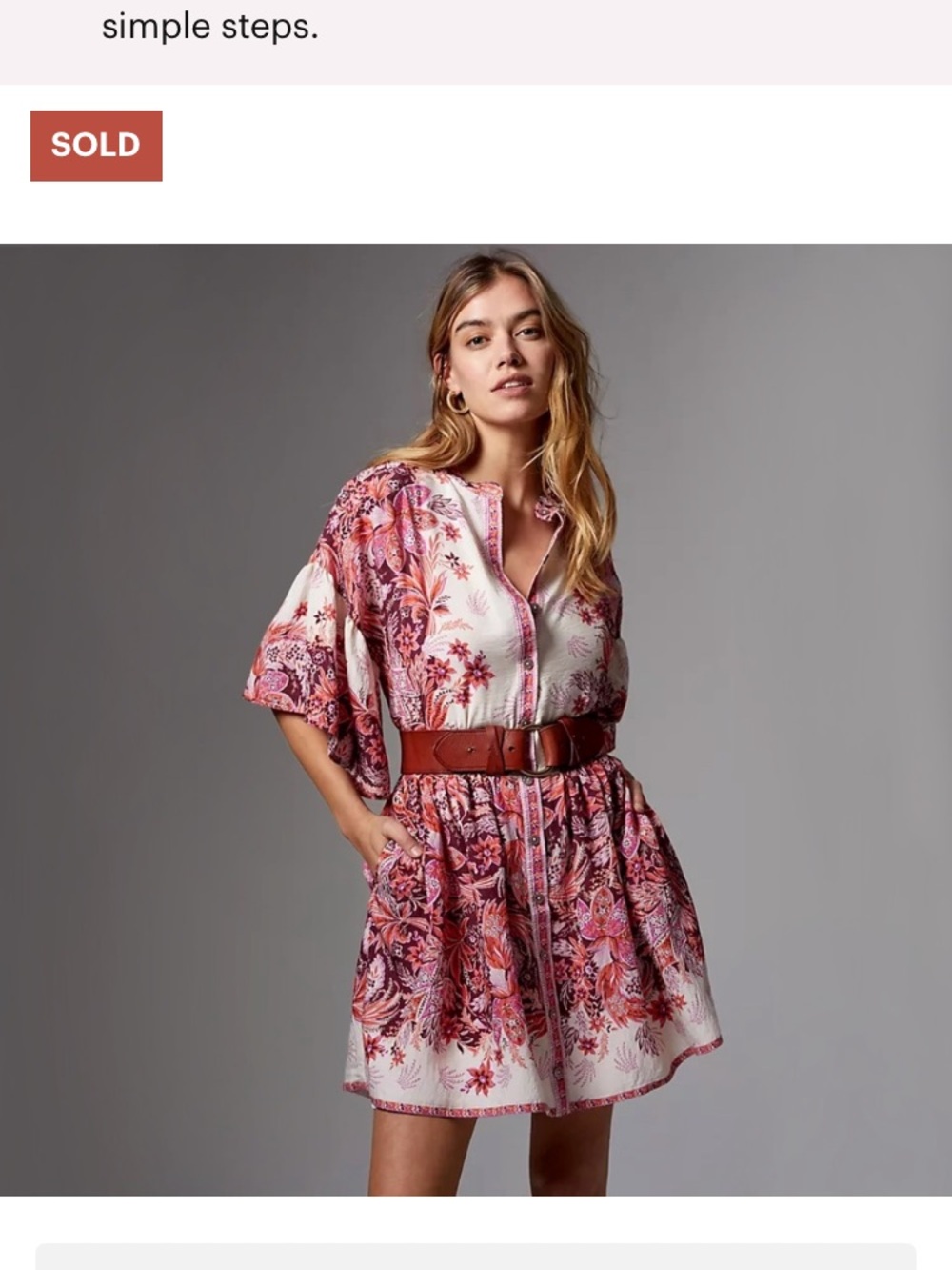 ANTHROPOLOGIE | Janelle Tunic Dress | NWT